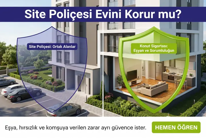 Site Yönetimi Poliçesi Evini Korur mu? Konut Sigortası Farkı